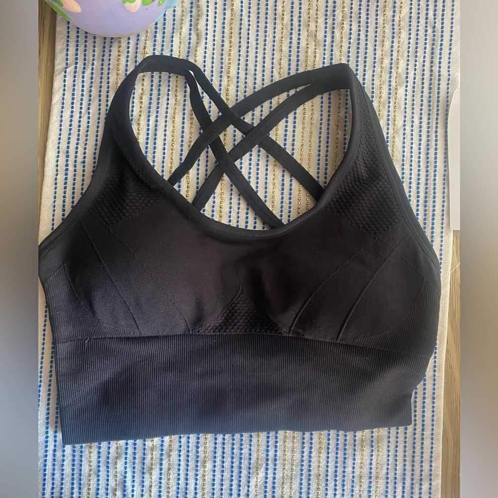Z by Zella SEAMLESS CROSS BACK BRALETTE BLACK SMALL NWT
